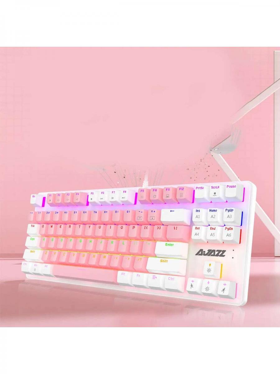 AJAZZ AK40 Mechanische Tastatur 87 Tasten RGB Metallrahmen Roter Schalter