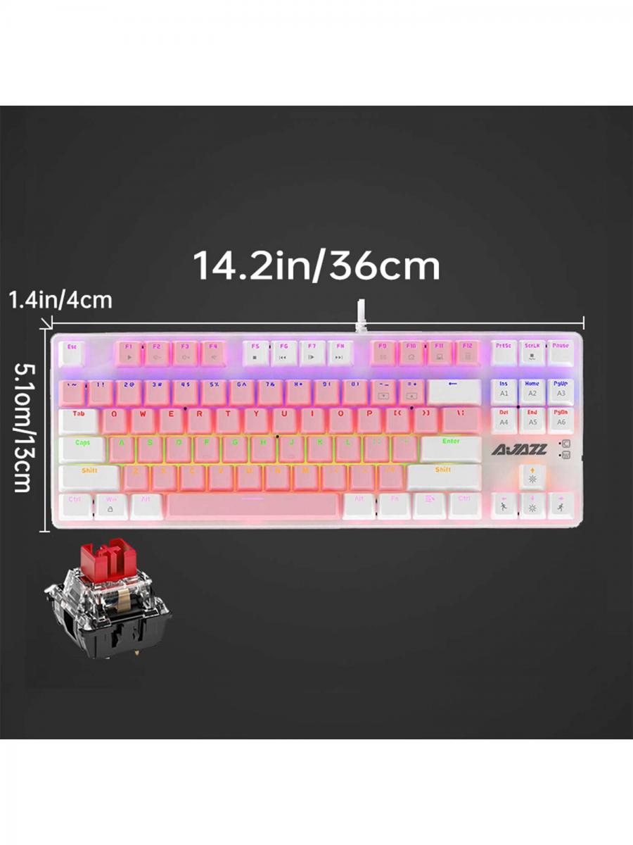 AJAZZ AK40 Mechanische Tastatur 87 Tasten RGB Metallrahmen Roter Schalter