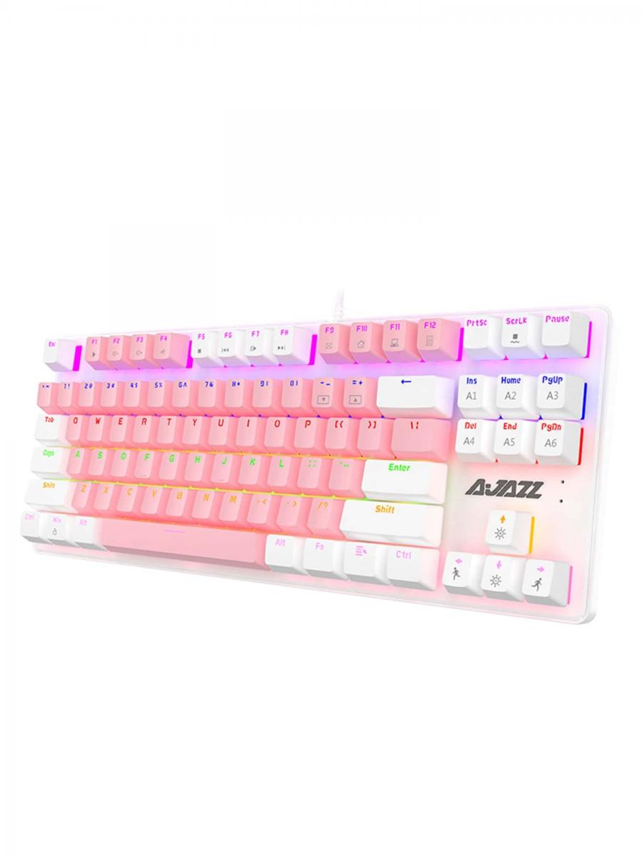 AJAZZ AK40 Mechanische Tastatur 87 Tasten RGB Metallrahmen Roter Schalter