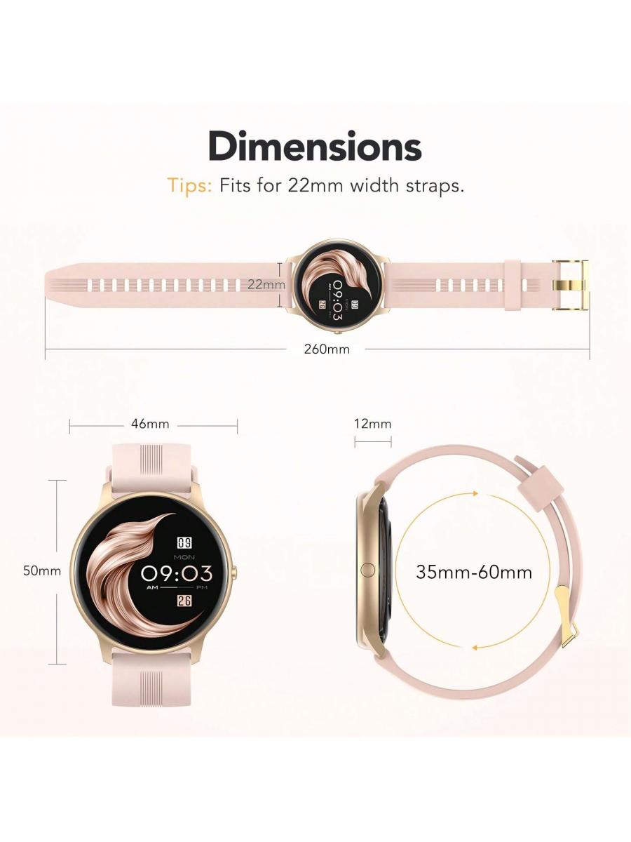 AGPTEK Smart Watch Waterproof Activity Tracker Heart Rate Monitor Pink
