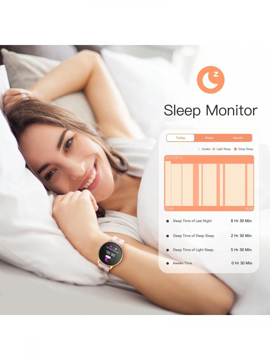 AGPTEK Smart Watch Waterproof Activity Tracker Heart Rate Monitor Pink