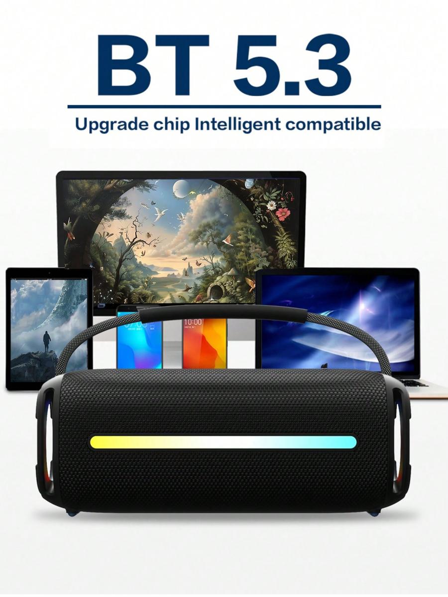 Portable Handheld Bluetooth Speaker with RGB Light and TWS Bass