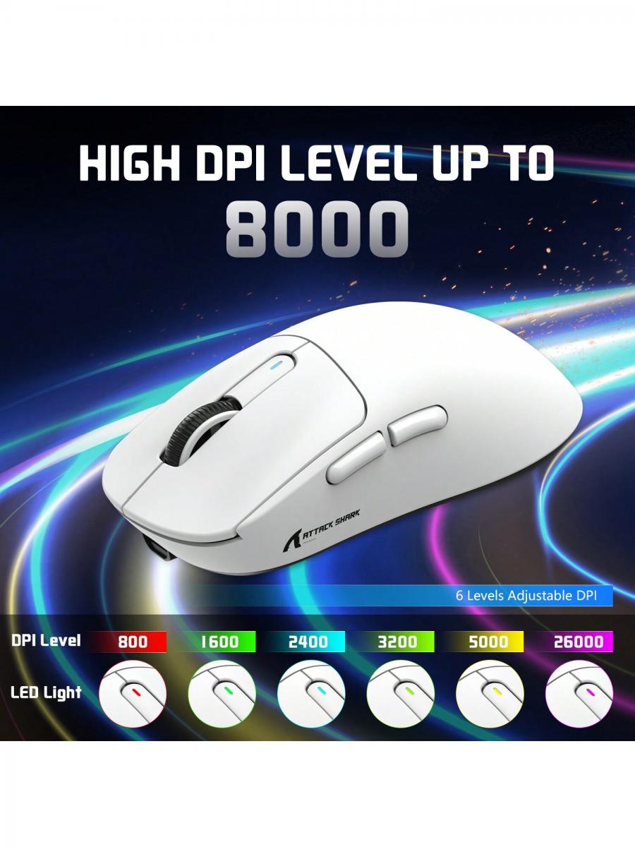 X3 Wireless Gaming Mouse Tri Mode 26K DPI Optical Sensor 5 Buttons