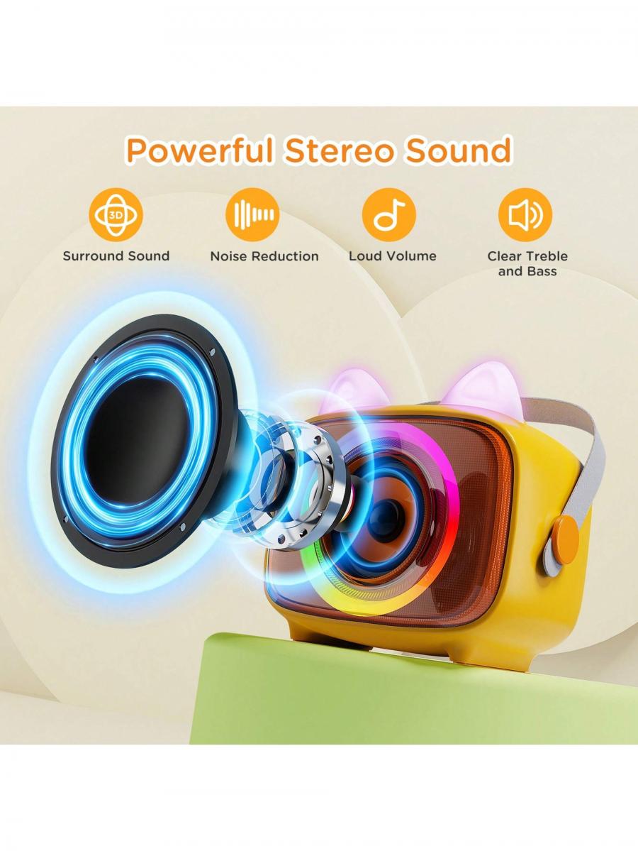 Portable Mini Karaoke Singing Machine with Wireless Microphones