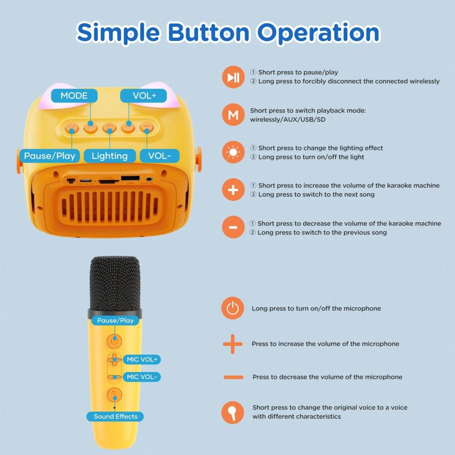 Portable Mini Karaoke Singing Machine with Wireless Microphones