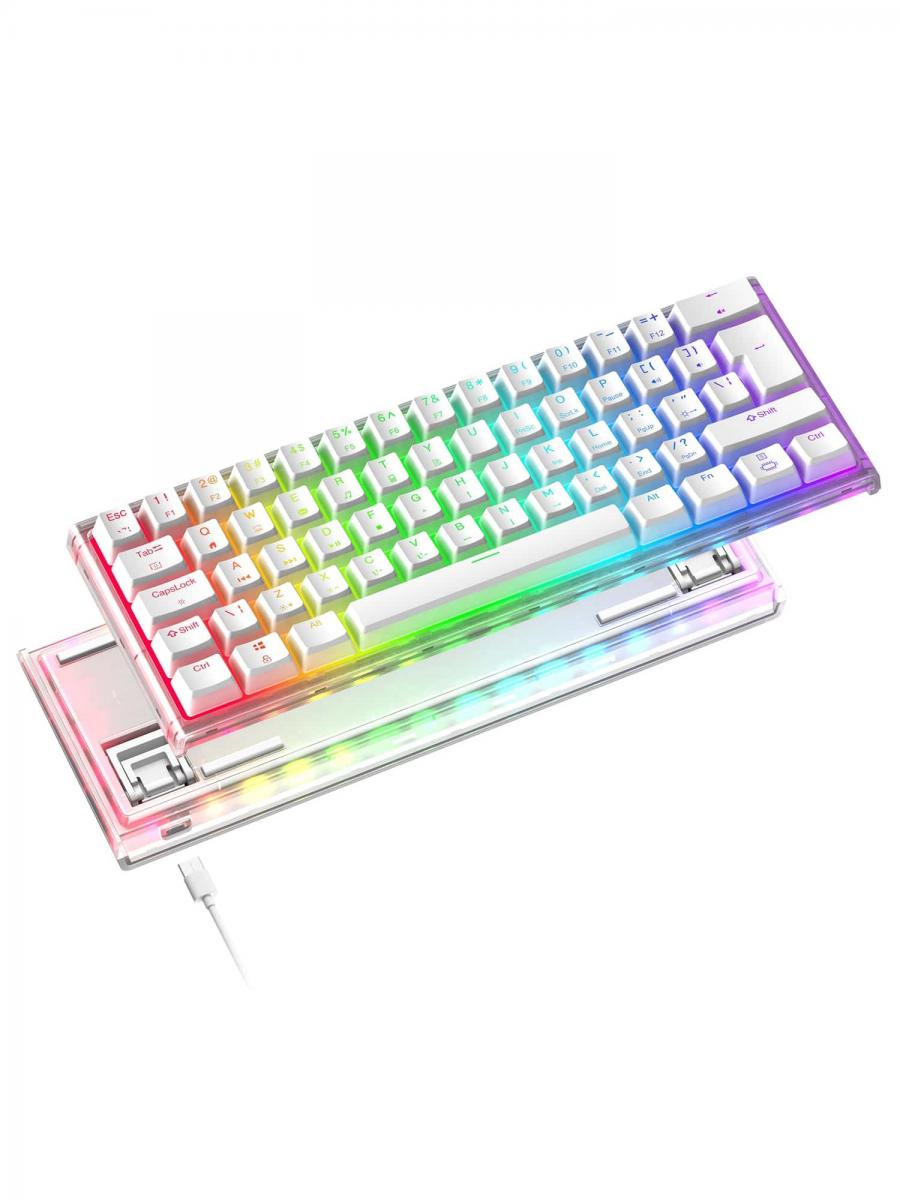 Hot Swappable RGB Mechanical Gaming Keyboard with Pudding Keycaps