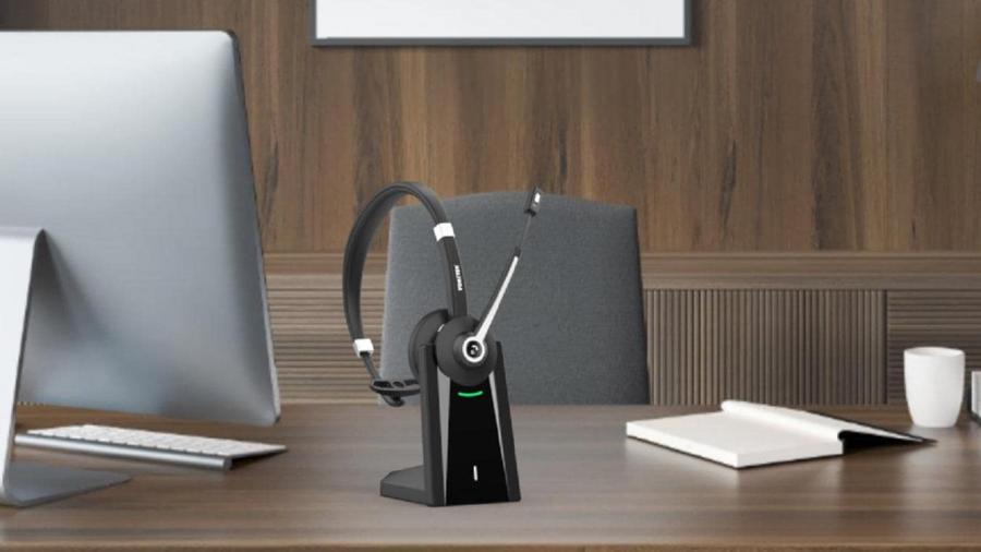 Wireless Bluetooth Headset with Microphone and Charging Dock