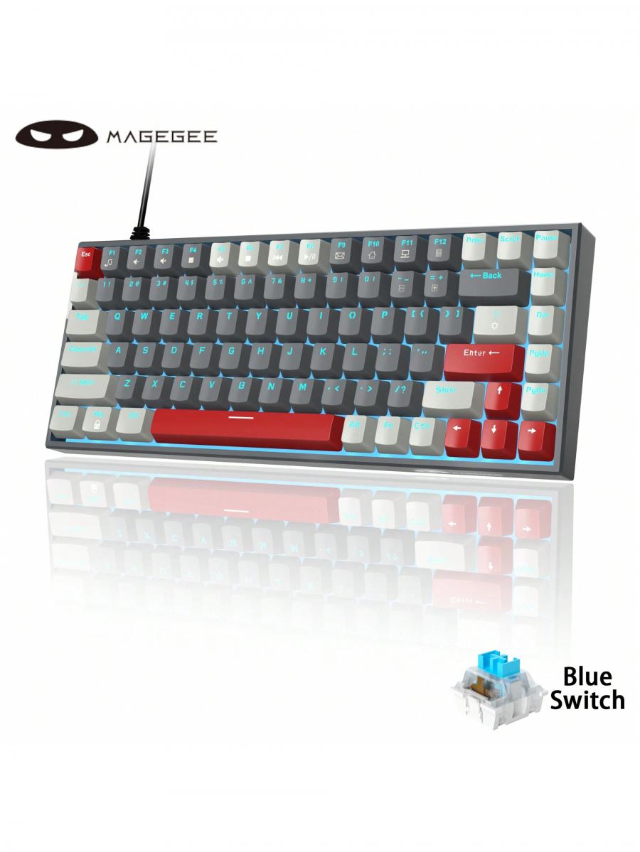 MageGee 75 Compact Mechanical Gaming Keyboard Blue Switches Backlit