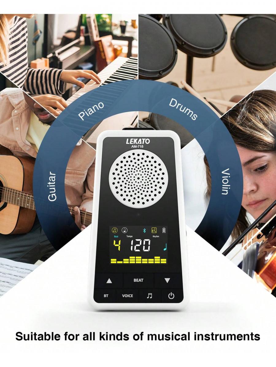 LEKATO Bluetooth Speaker Metronome 2 In 1 Rechargeable Portable Mixer