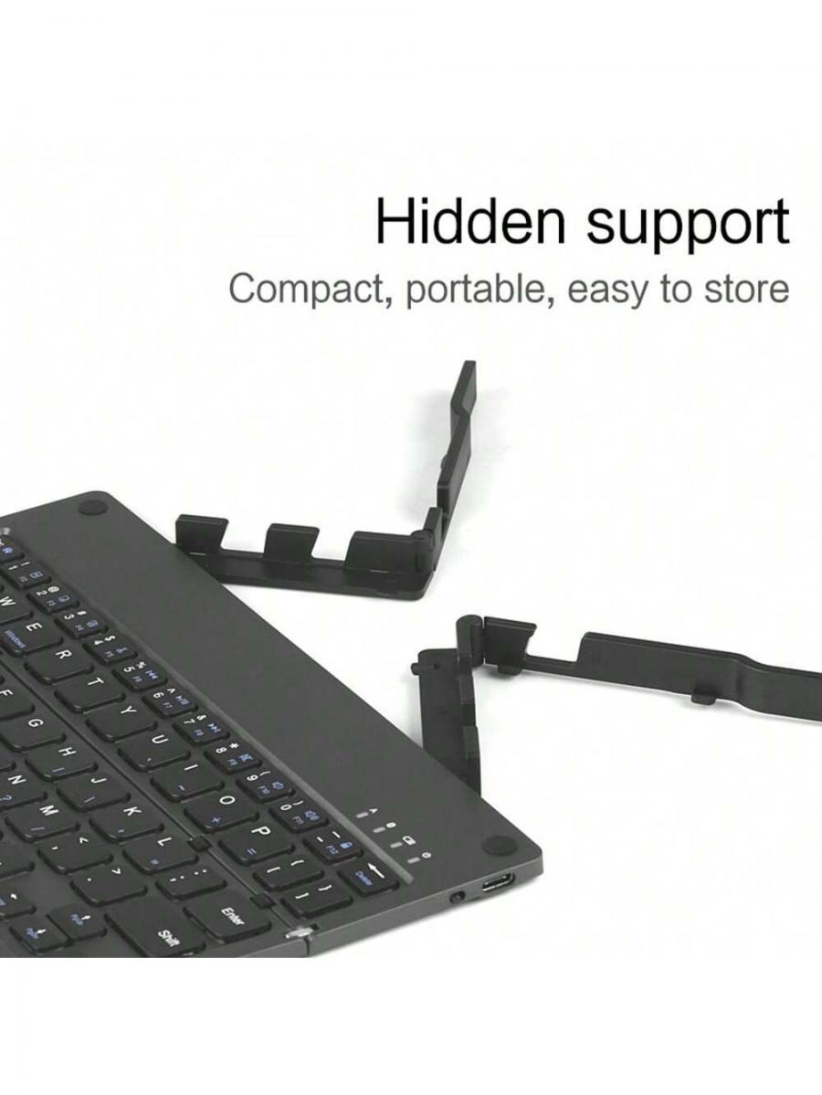 Mini Portable Folding Wireless Keyboard with Stand for Tablets and Phones