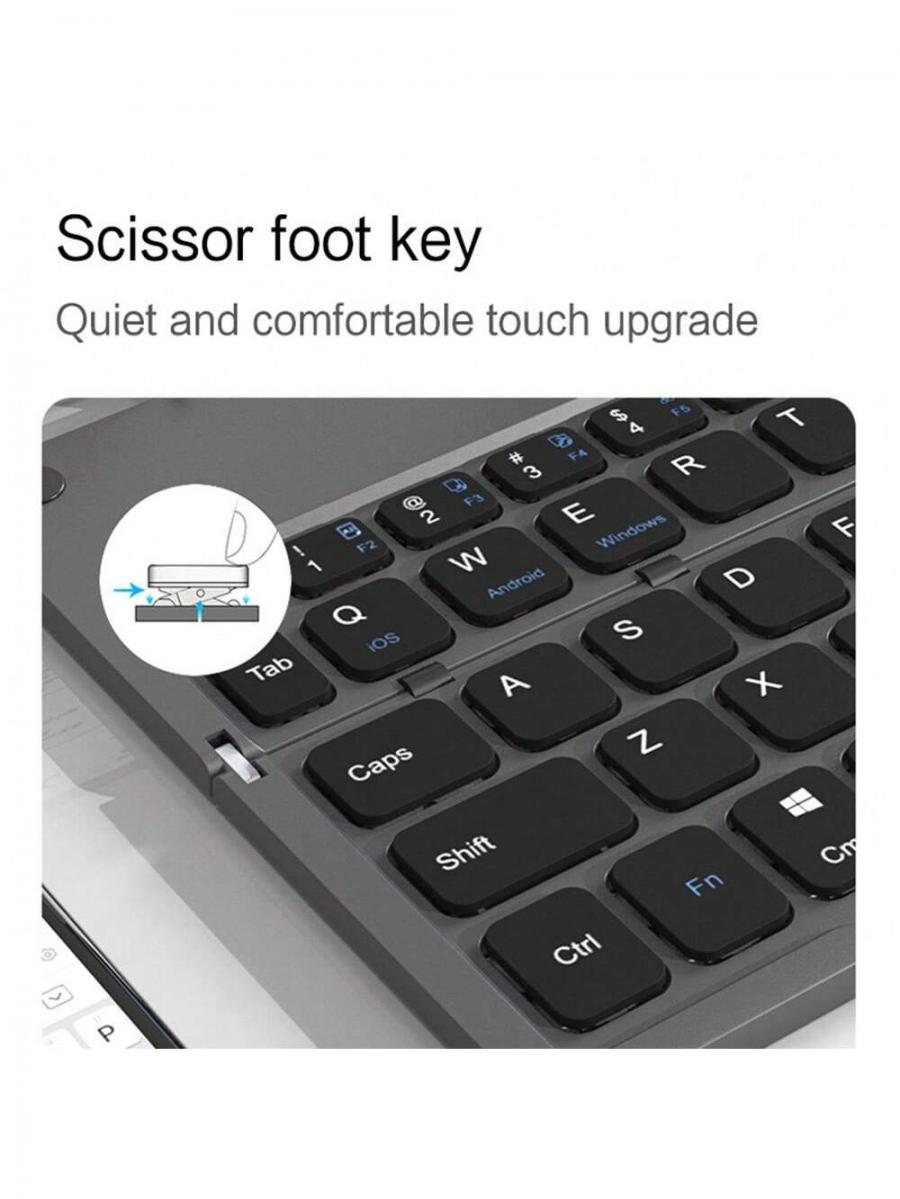 Mini Portable Folding Wireless Keyboard with Stand for Tablets and Phones
