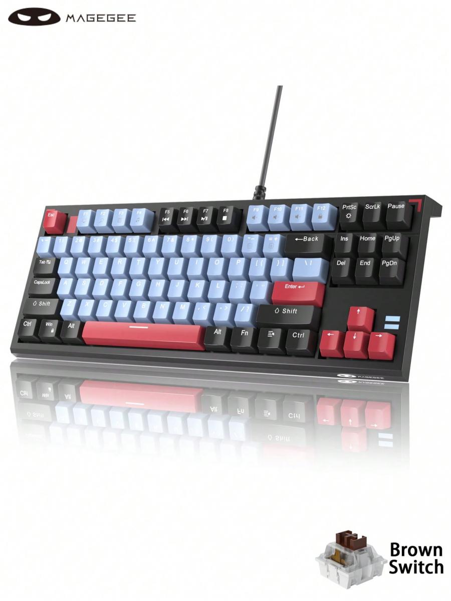 MageGee Sky87 Compact Mechanical Gaming Keyboard with Brown Switches