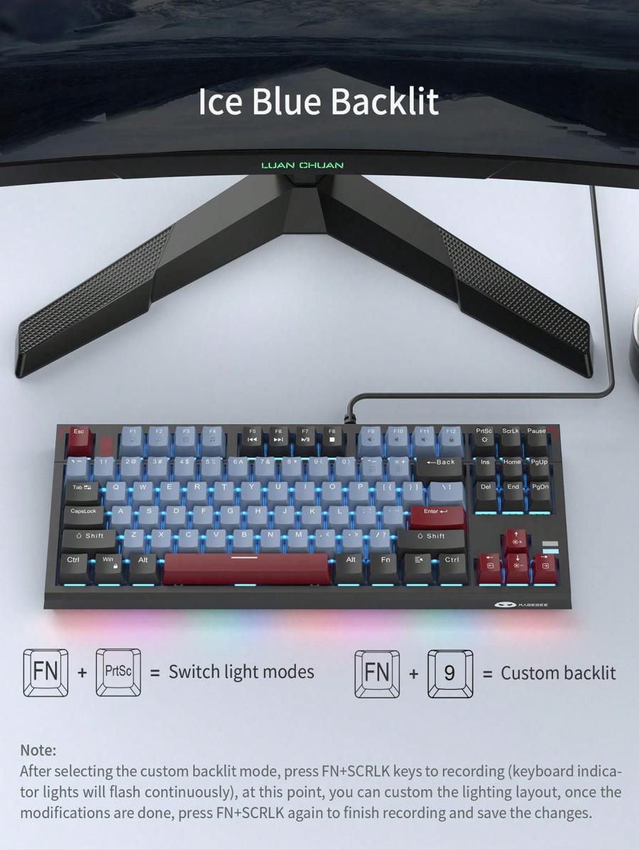 MageGee Sky87 Compact Mechanical Gaming Keyboard with Brown Switches