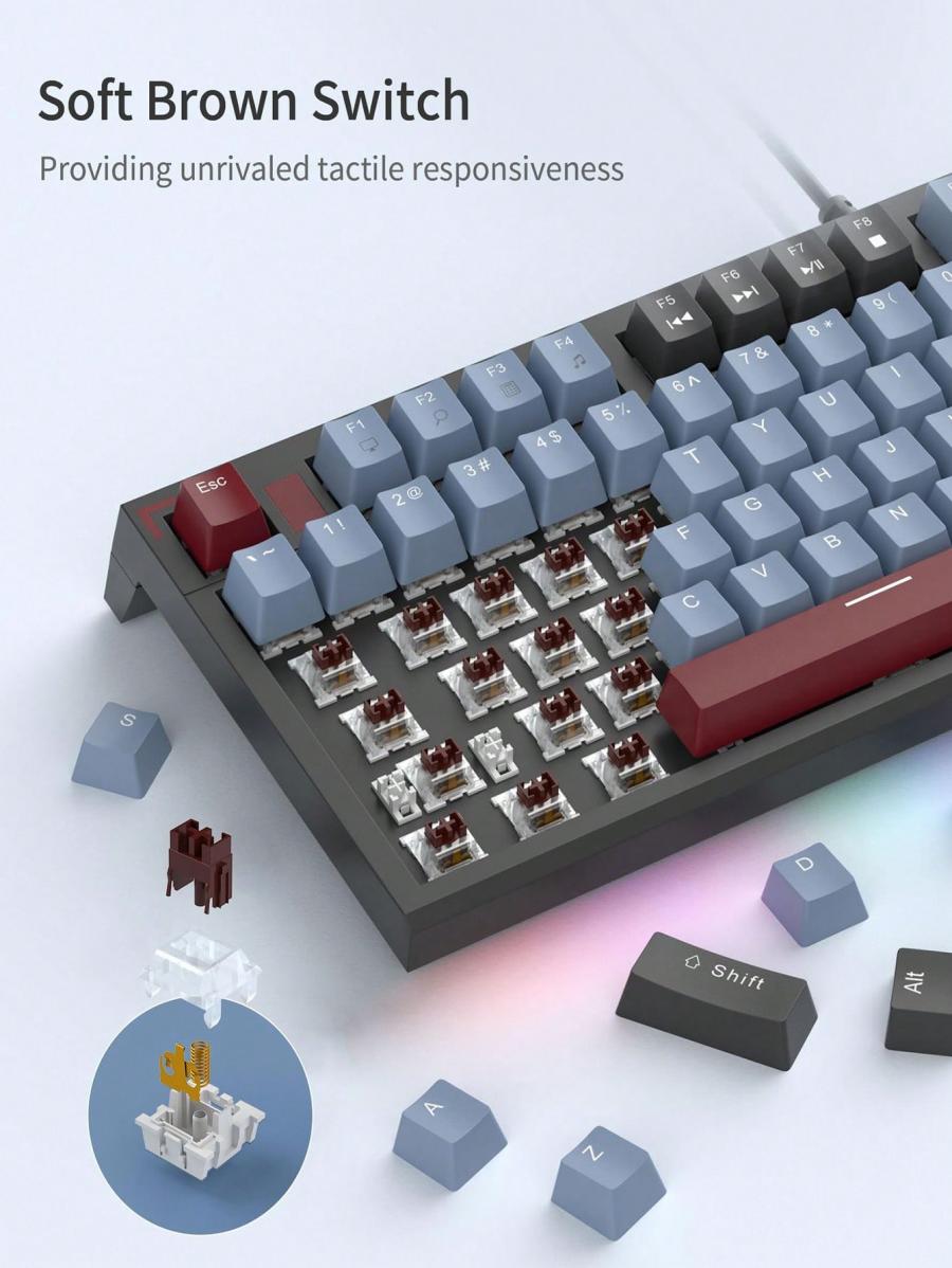 MageGee Sky87 Compact Mechanical Gaming Keyboard with Brown Switches
