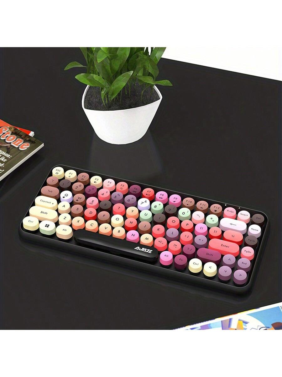NACODEX Retro Lipstick Red Wireless Gaming Keyboard Round Keys 308I