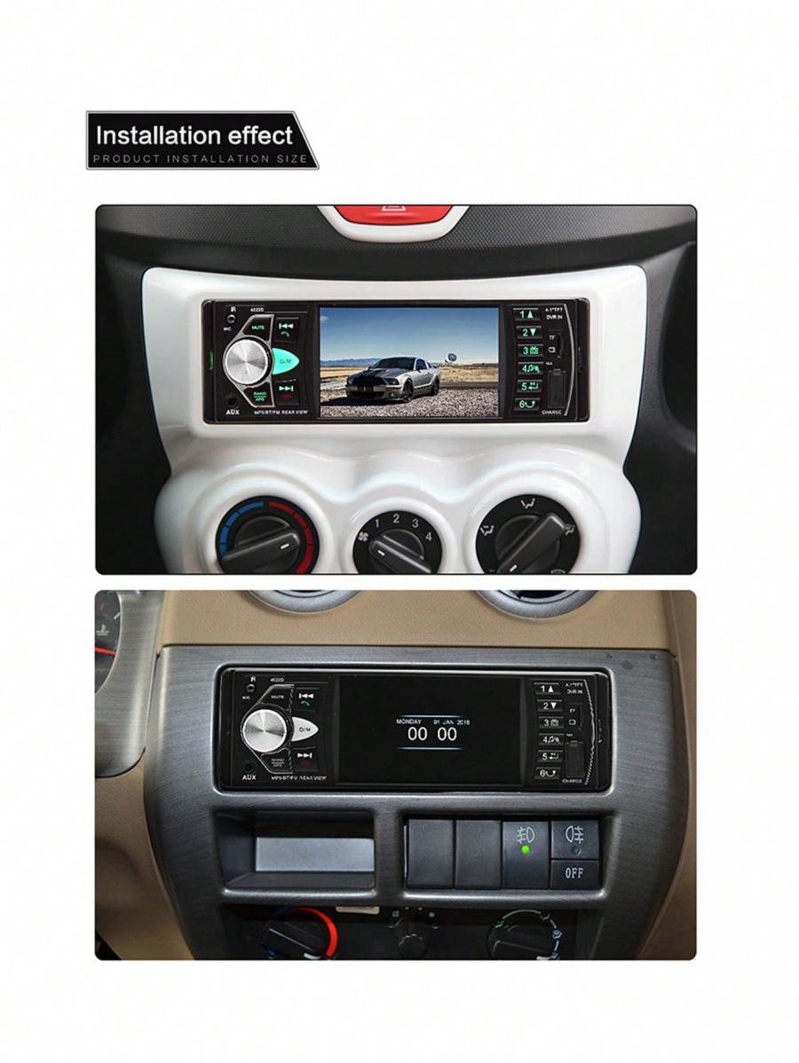 Einzel-Din-Autoradio USB TF AUX FM MP3-Player 41 Zoll Display
