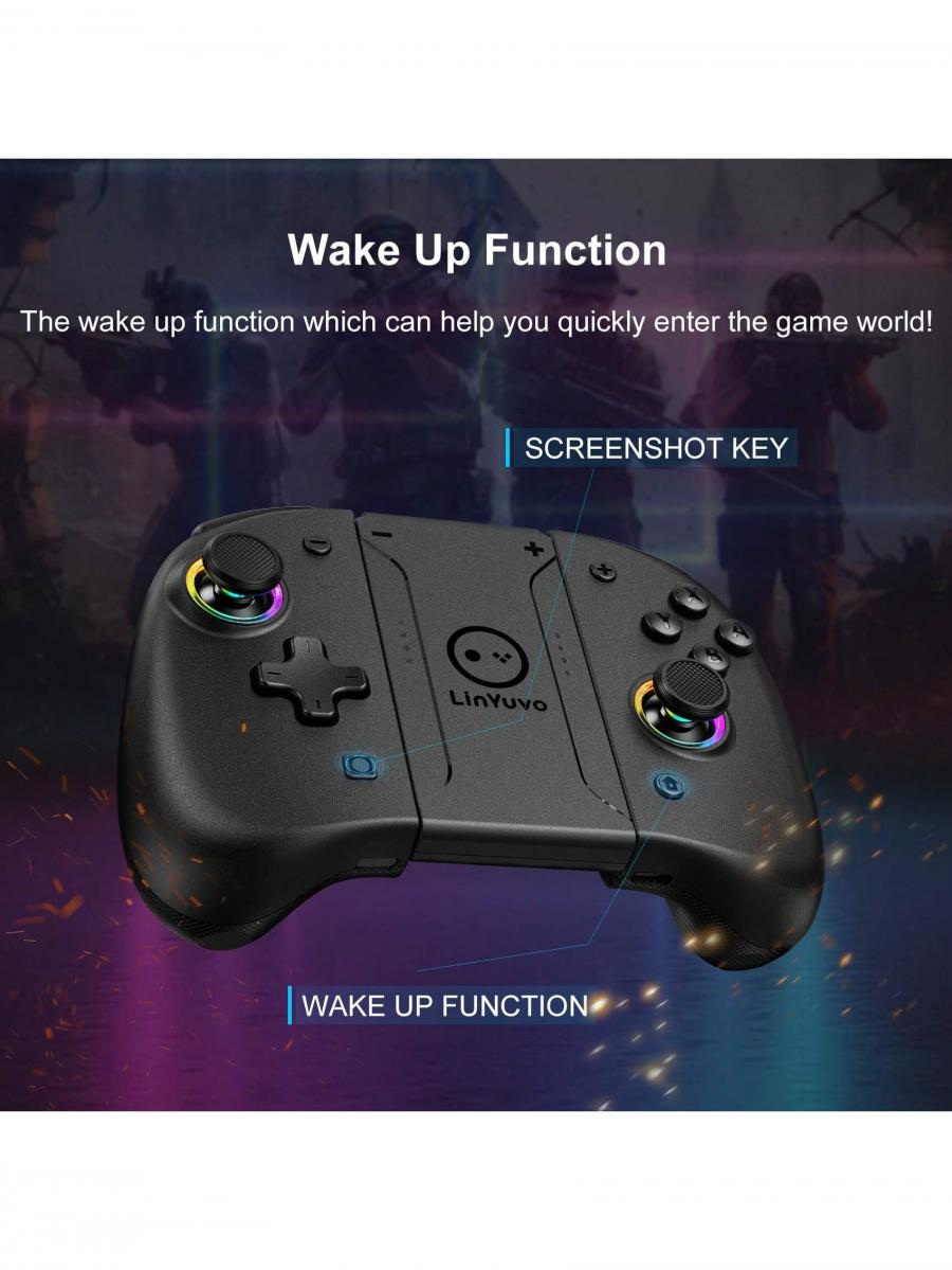 Black Metallic RGB Joystick with Macro Function for Switch Lite OLED