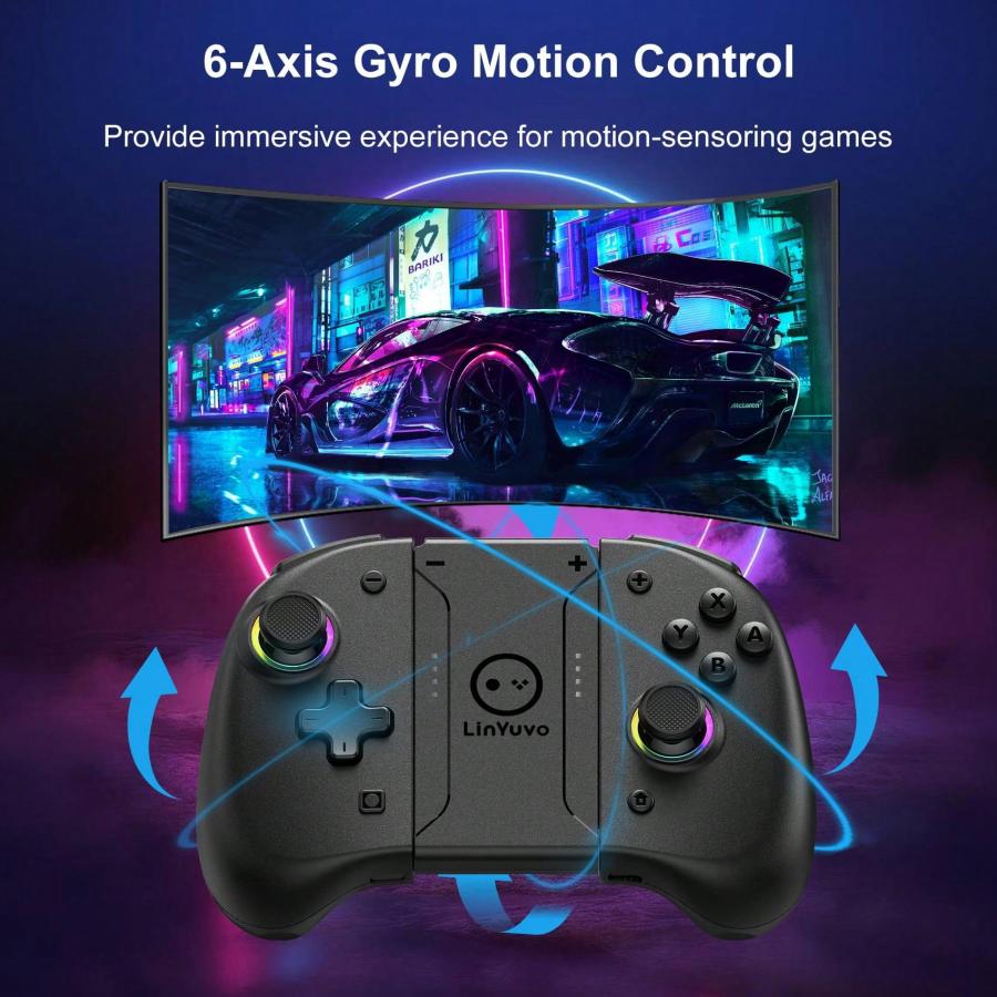 Black Metallic RGB Joystick with Macro Function for Switch Lite OLED