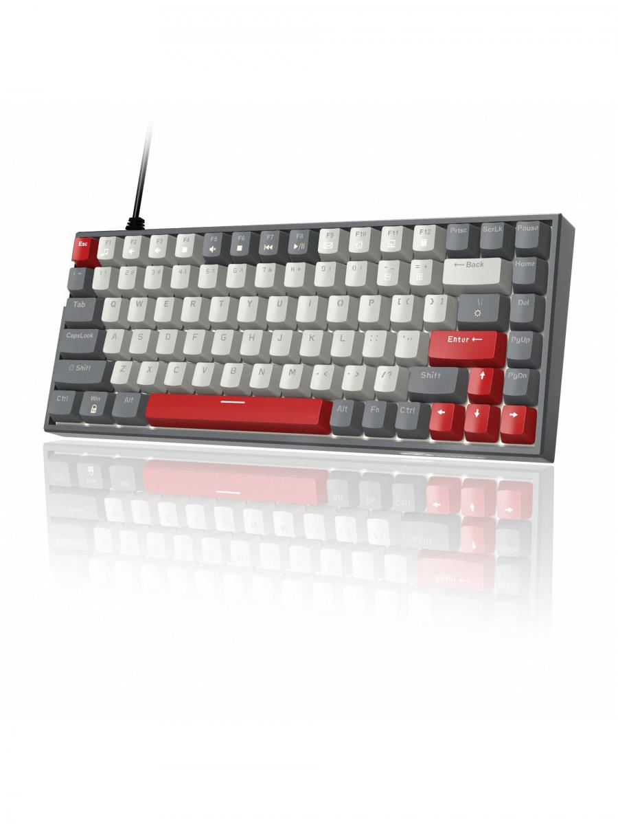MageGee 75 Compact Wired Mechanical Gaming Keyboard Red Switches Blue Backlit