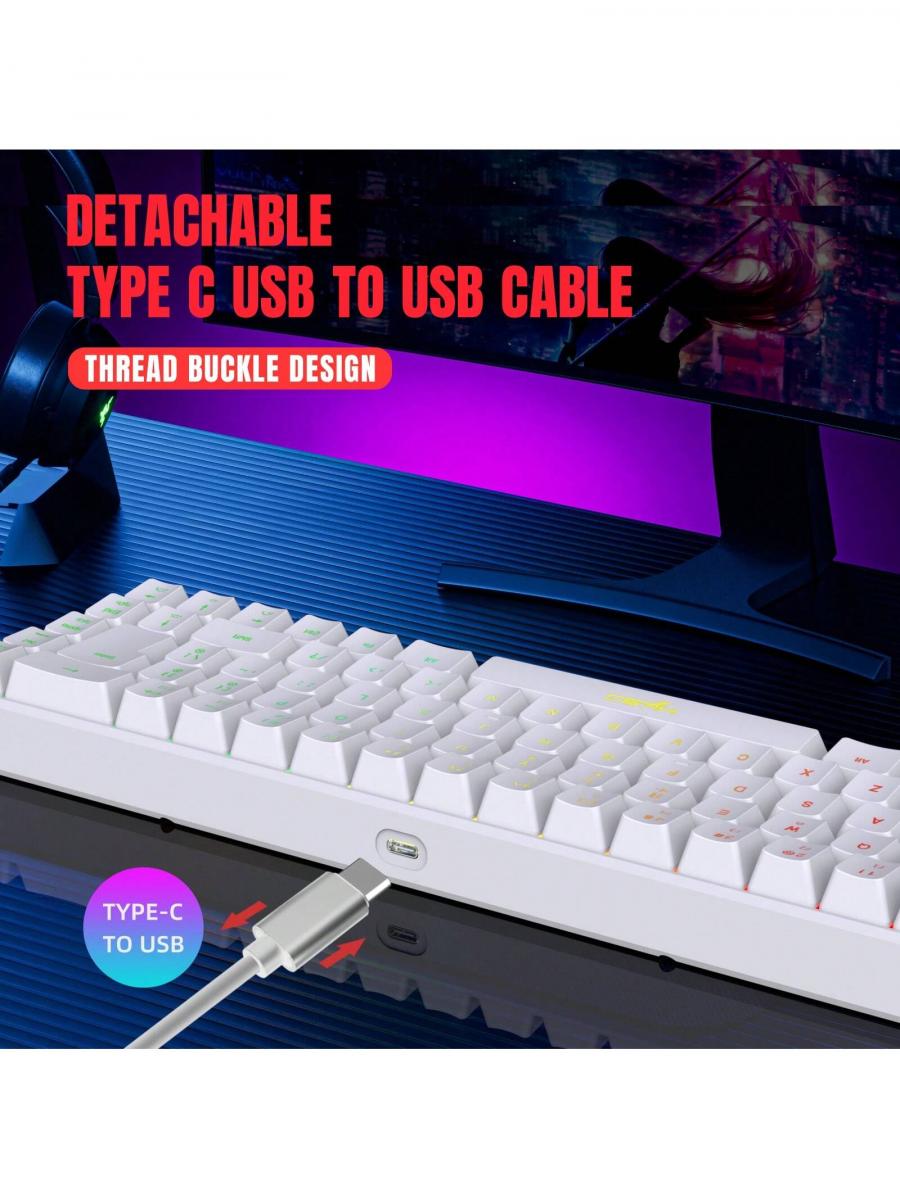 HXSJ RGB Mini Wired Keyboard and Gaming Mouse Combo for PC PS4 Xbox