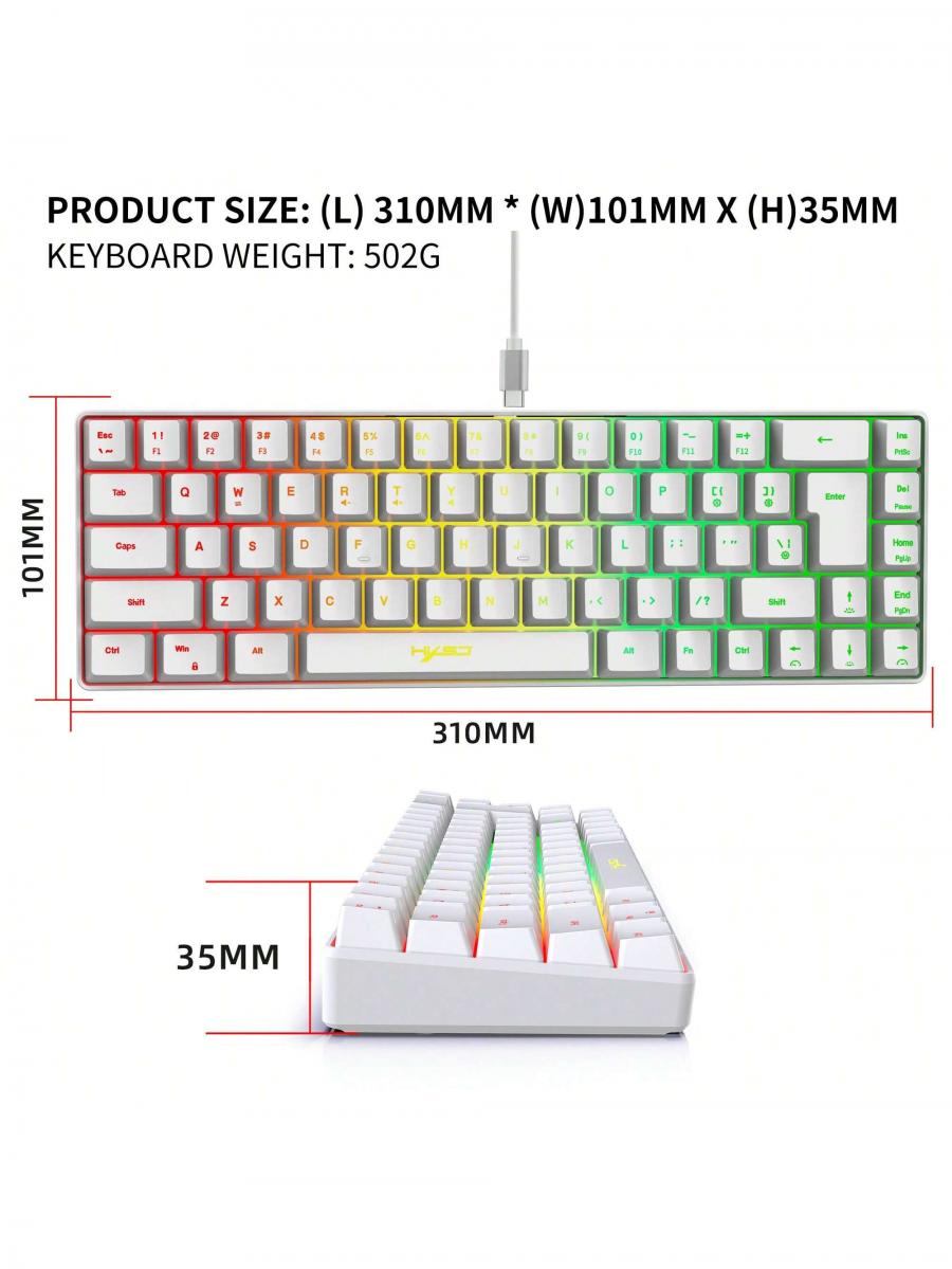 HXSJ RGB Mini Wired Keyboard and Gaming Mouse Combo for PC PS4 Xbox
