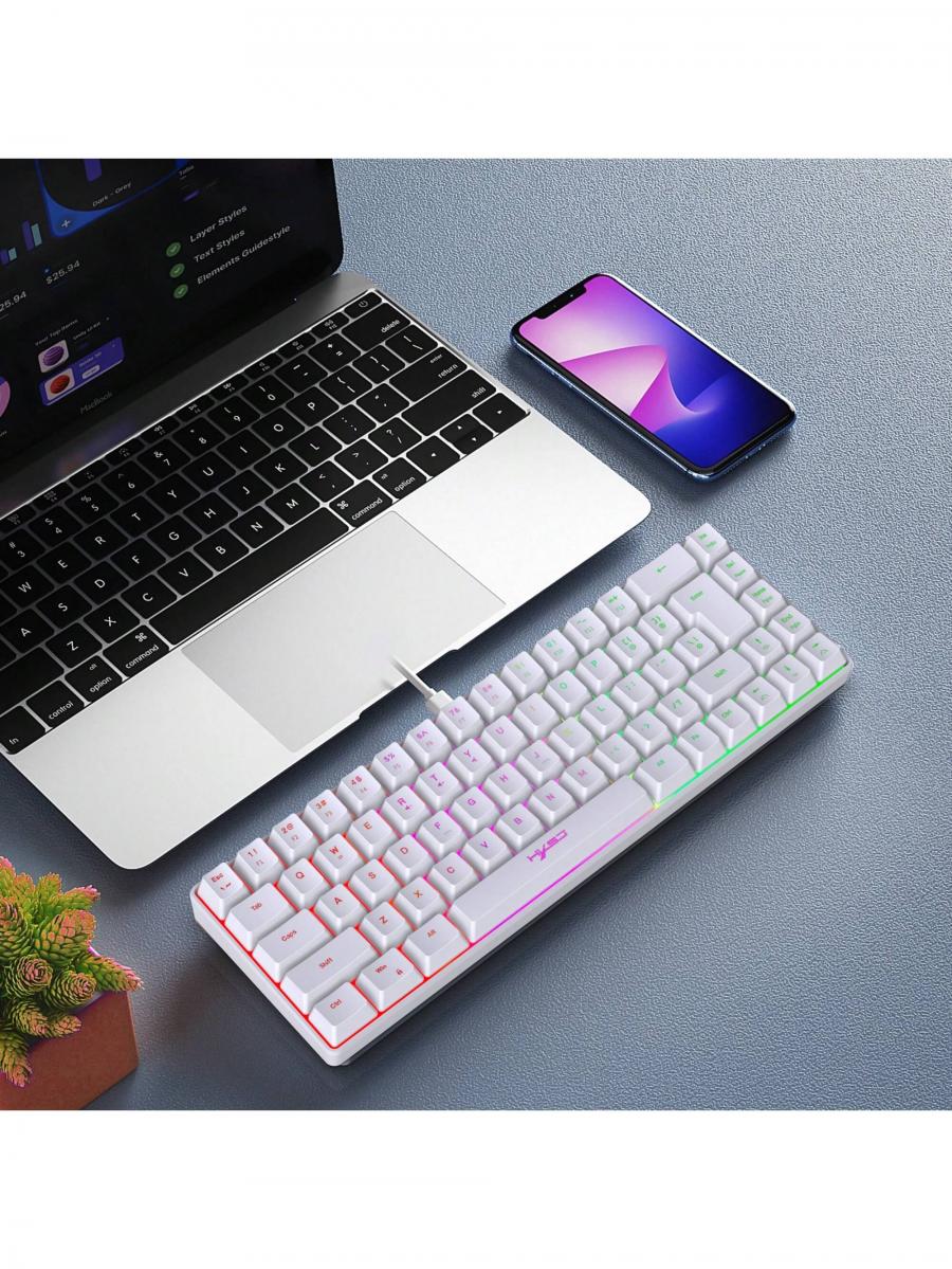 HXSJ RGB Mini Wired Keyboard and Gaming Mouse Combo for PC PS4 Xbox