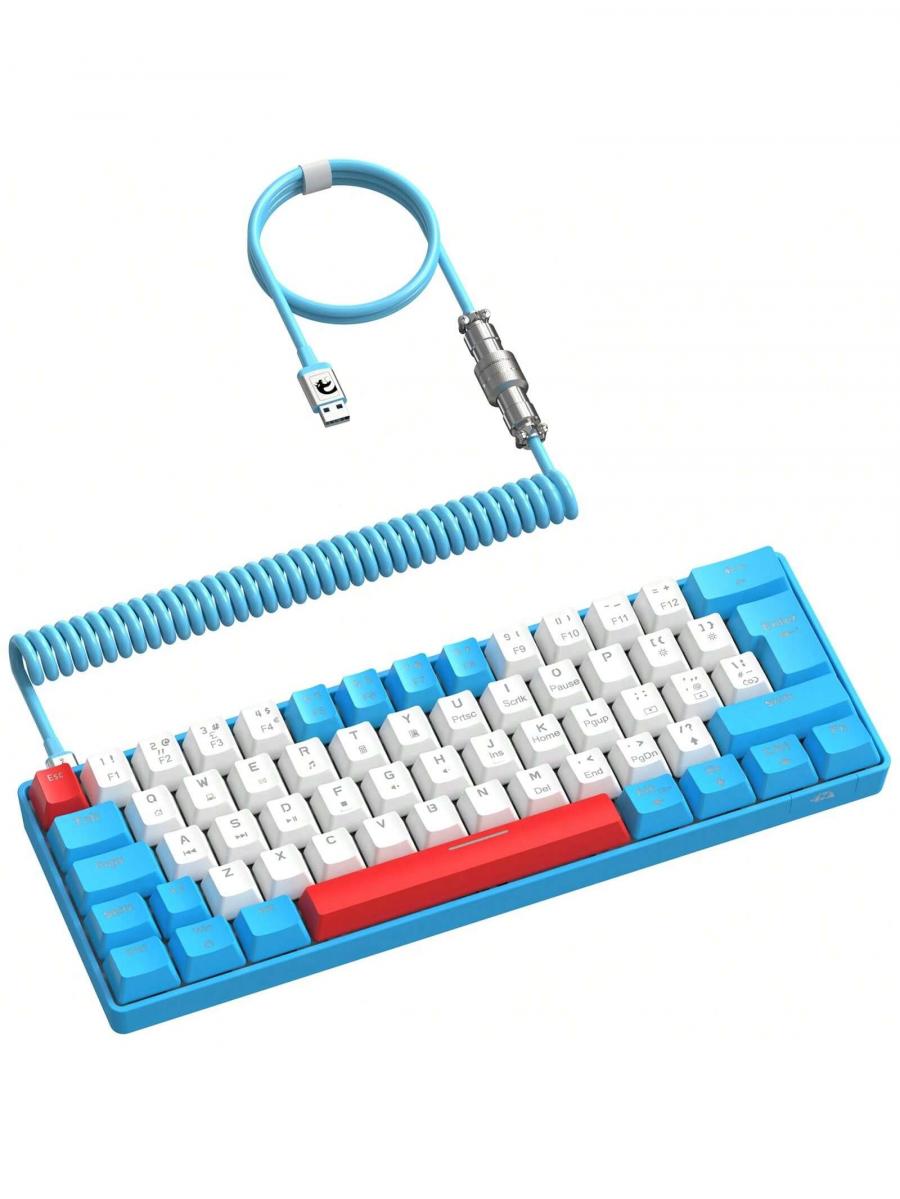T60 Мини-проводная механическая игровая клавиатура с радужной подсветкой 62 клавиши