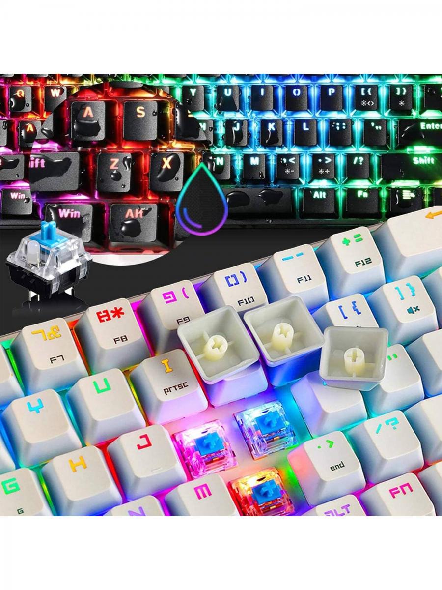 RGB Mechanical Gaming Keyboard and Mouse Combo 68 Keys Blue Switch