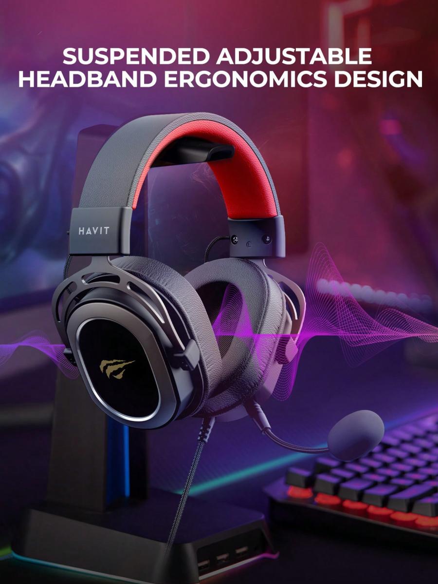 Havit H2008D Gaming Headset Detachable Mic Surround Sound 50mm Speaker