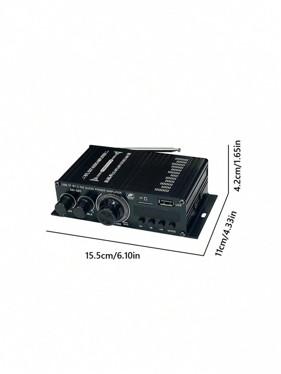 AK 360 Black Stereo Amplifier Mini Car Audio 400W Aluminum Body