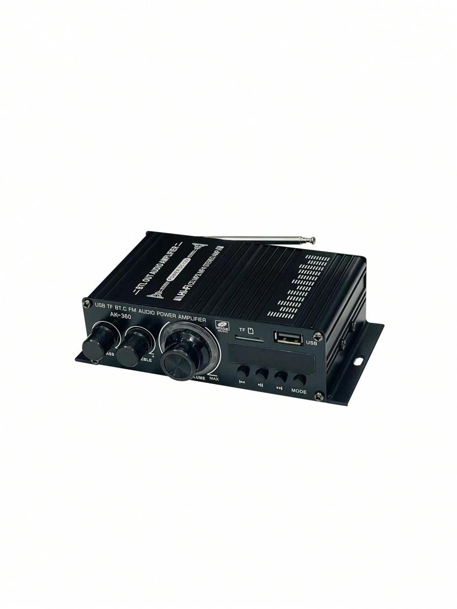 AK 360 Black Stereo Amplifier Mini Car Audio 400W Aluminum Body