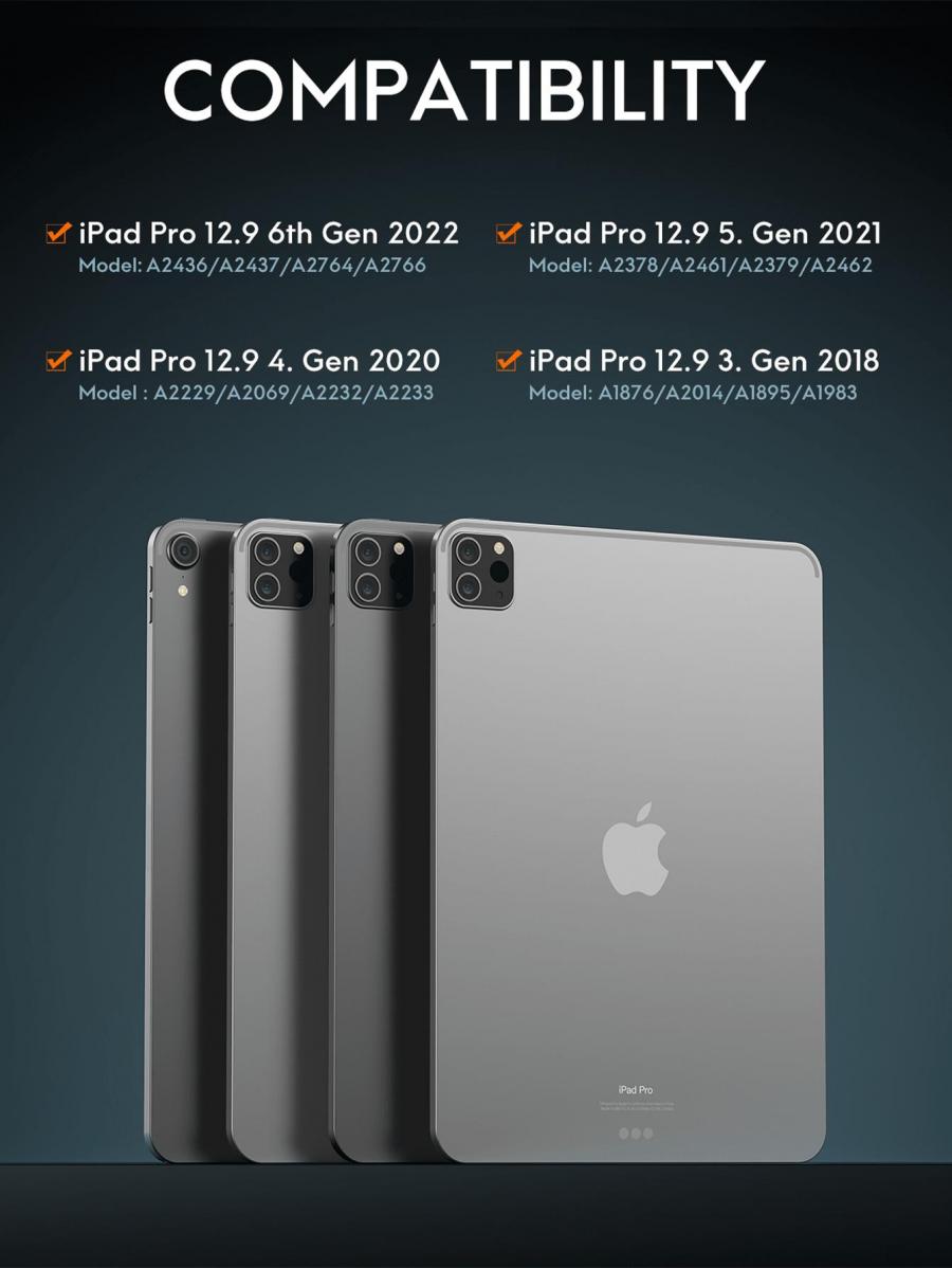 Chesona iPad Pro 12.9 Case with Detachable Keyboard and Trackpad