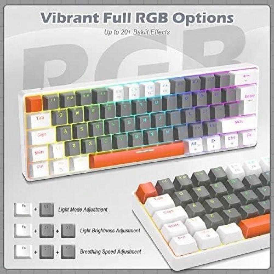 Проводная механическая игровая клавиатура T60 Mini с подсветкой Rainbow Backlit, 62 клавиши
