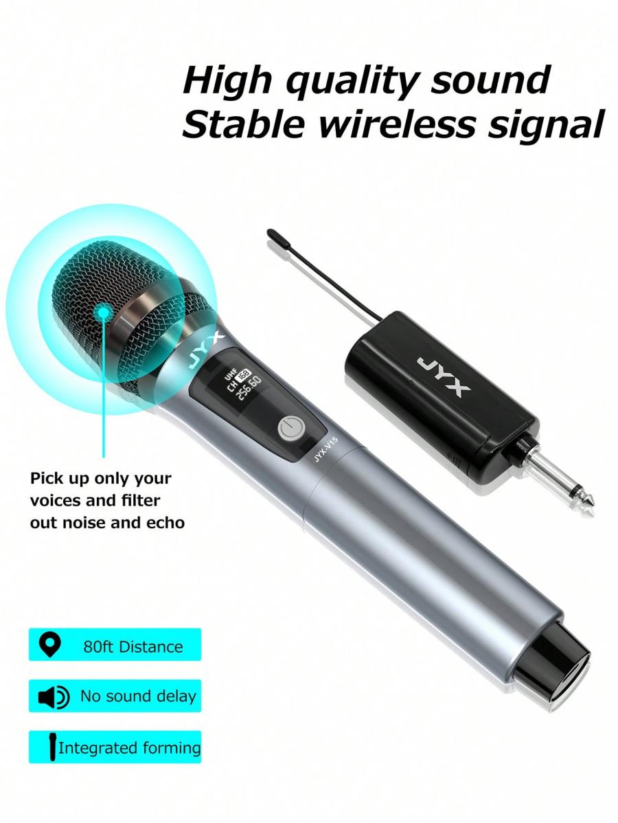 JYX Professional Wireless UHF Handheld Microphone System Rechargeable