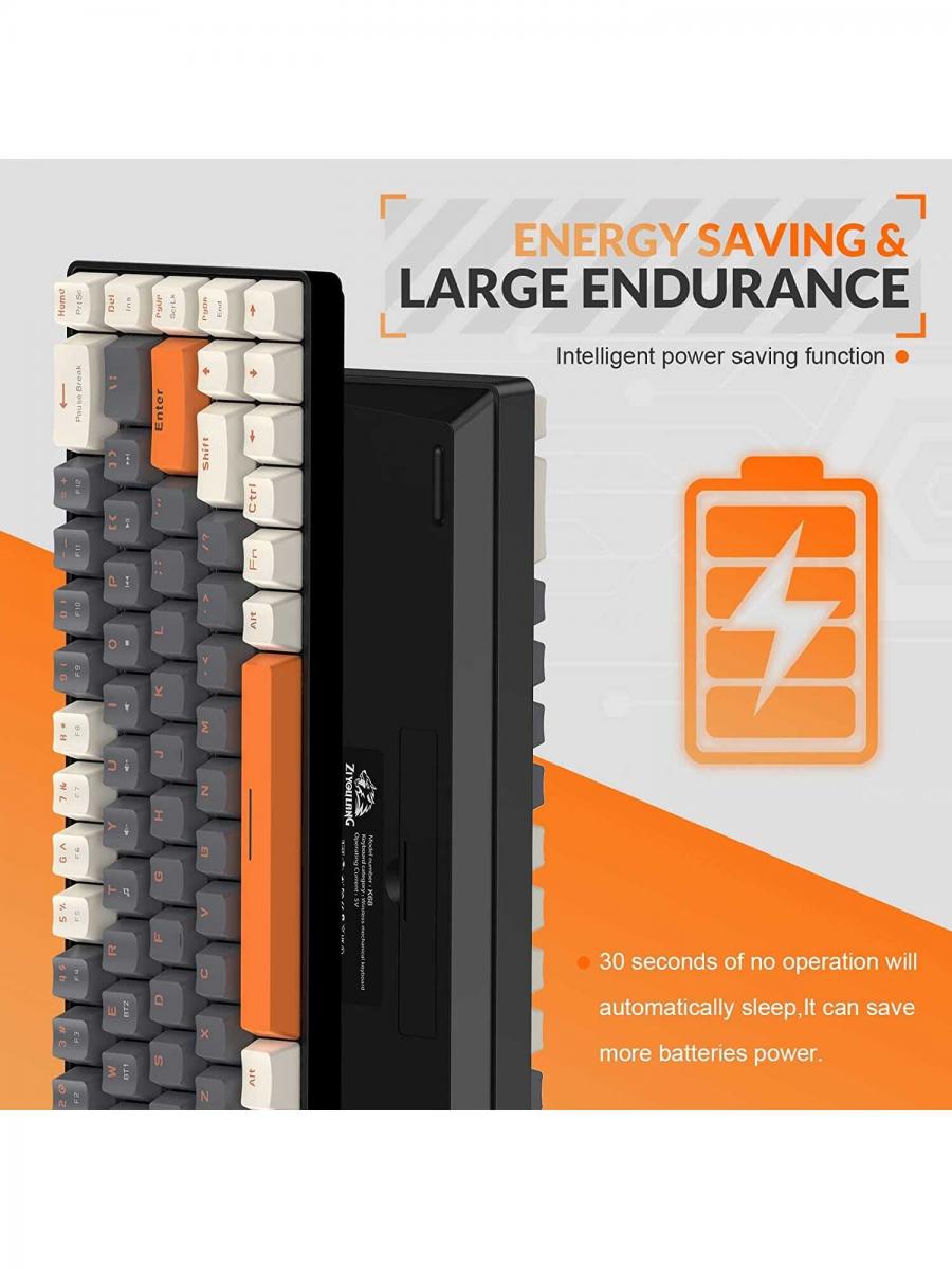 Dual Mode Wireless Mechanical Keyboard 68 Keys Hot Swappable