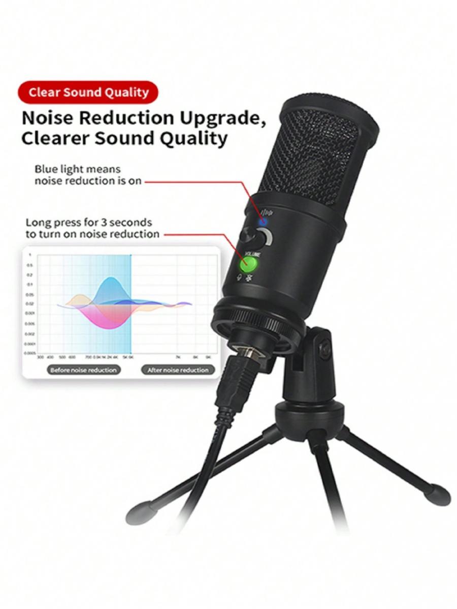 Bm 858 USB Desktop Microphone with Noise Reduction for Streaming