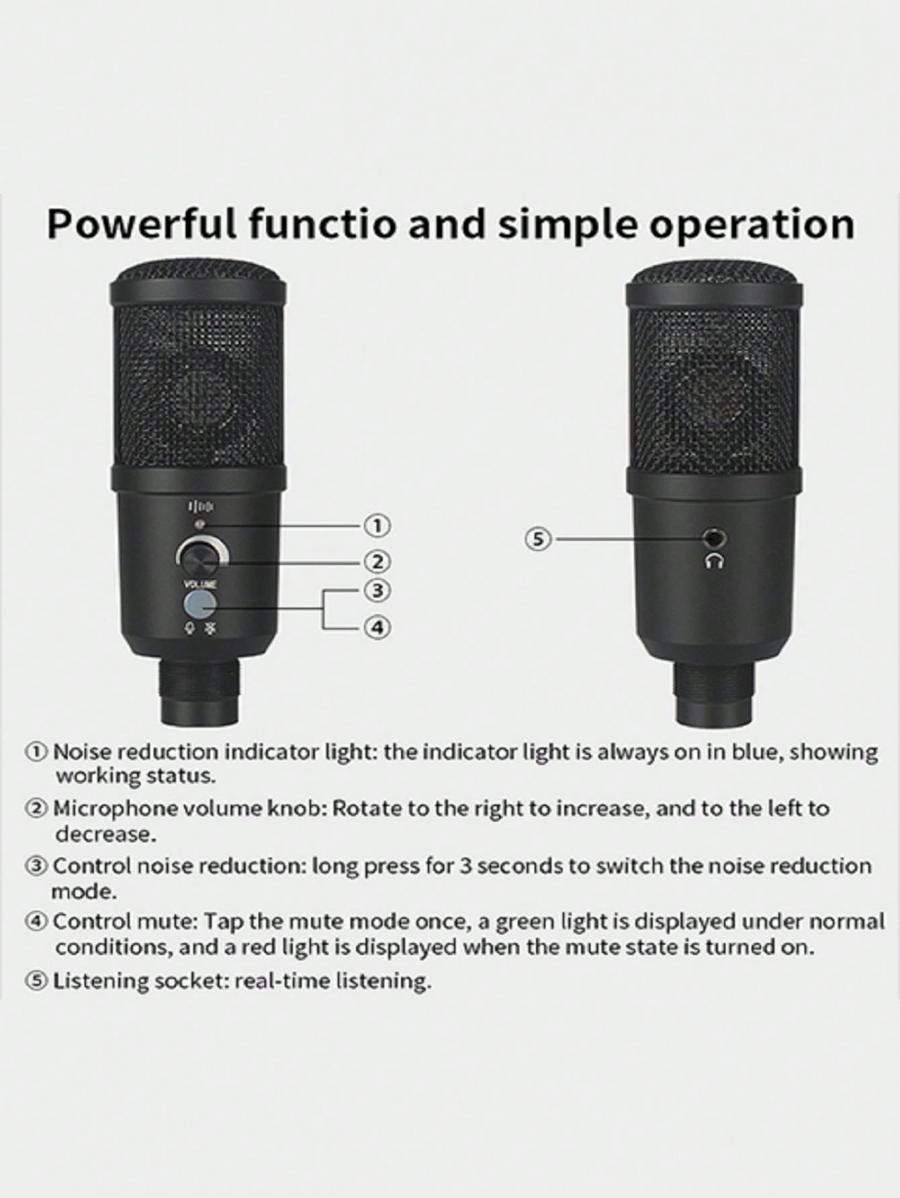 Bm 858 USB Desktop Microphone with Noise Reduction for Streaming