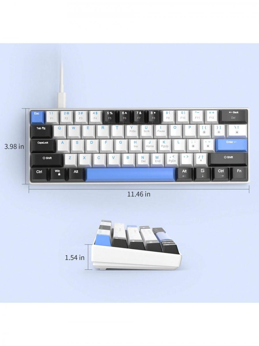 Magegee MK Star61 Mini Mechanical Gaming Keyboard with Blue Backlight