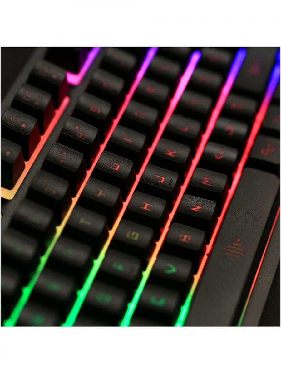 Комплект игровой клавиатуры и мыши RGB с многоцветной подсветкой