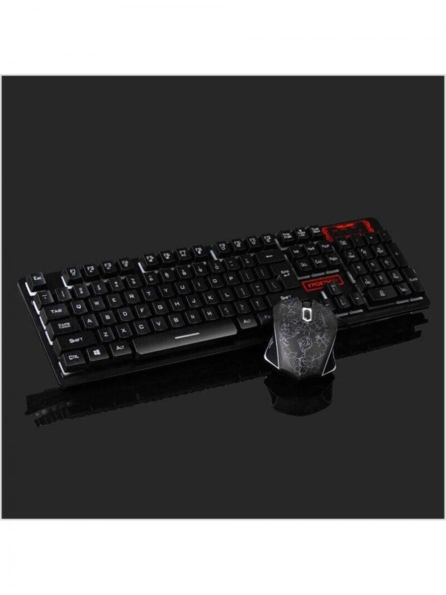Комплект игровой клавиатуры и мыши RGB с многоцветной подсветкой