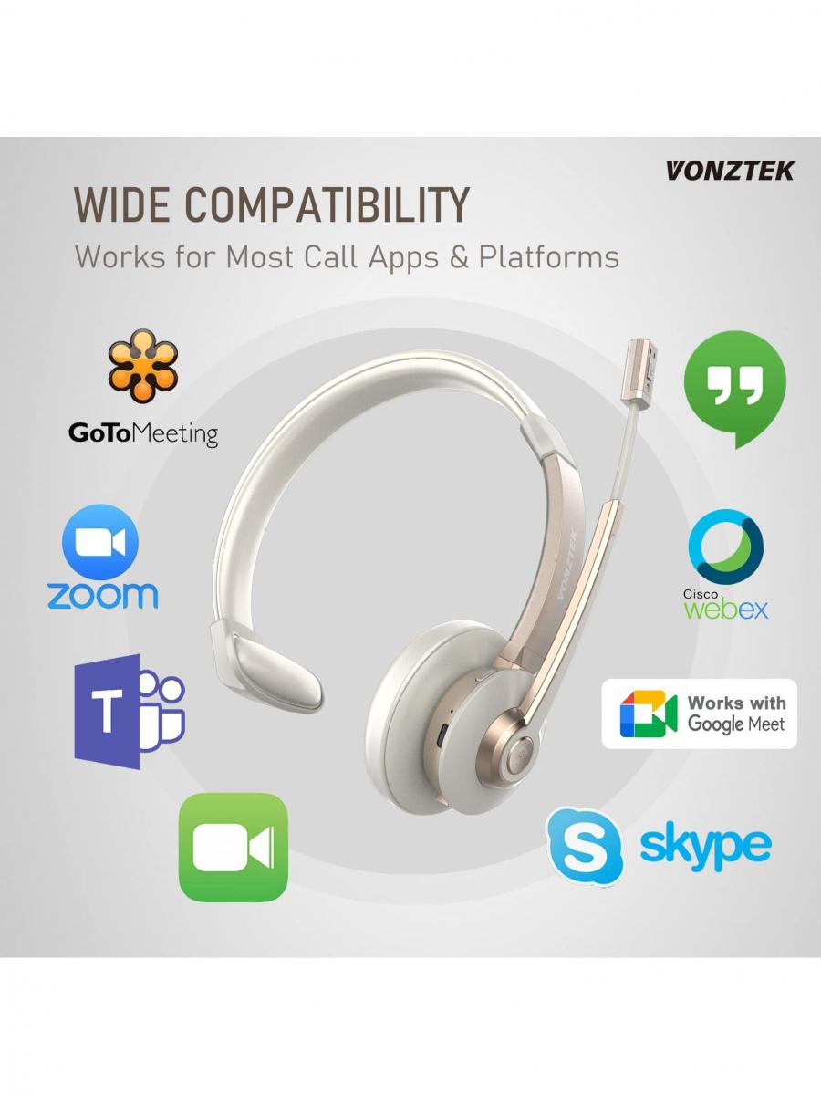 Wireless Trucker Bluetooth Headset Noise Cancelling with Microphone