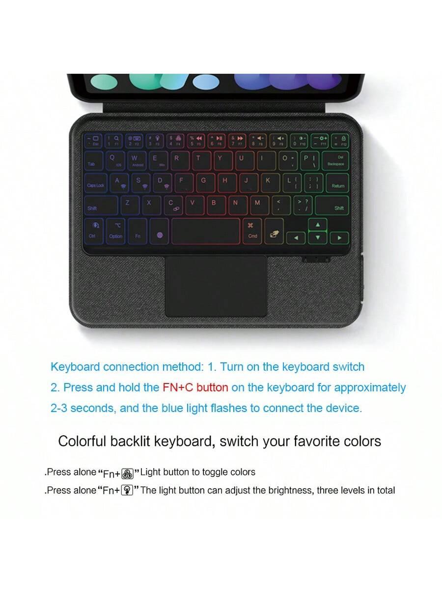 Black Touchpad Backlight Keyboard Case for iPad Mini 6 2021