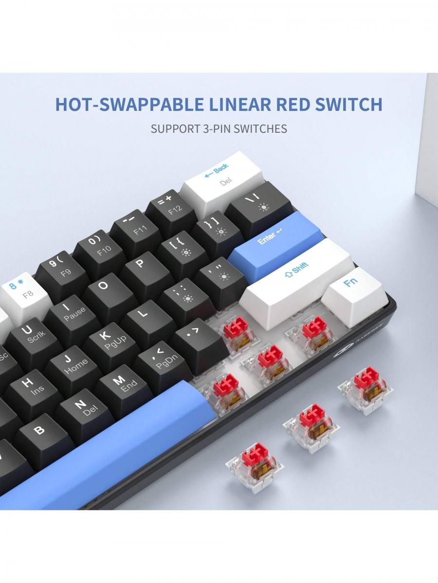 Magegee MK Star61 Mini Mechanical Gaming Keyboard with Blue Lighting