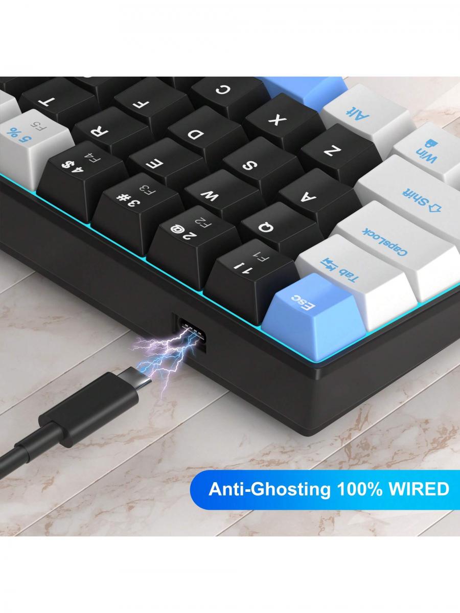 Magegee MK Star61 Mini Mechanical Gaming Keyboard with Blue Lighting