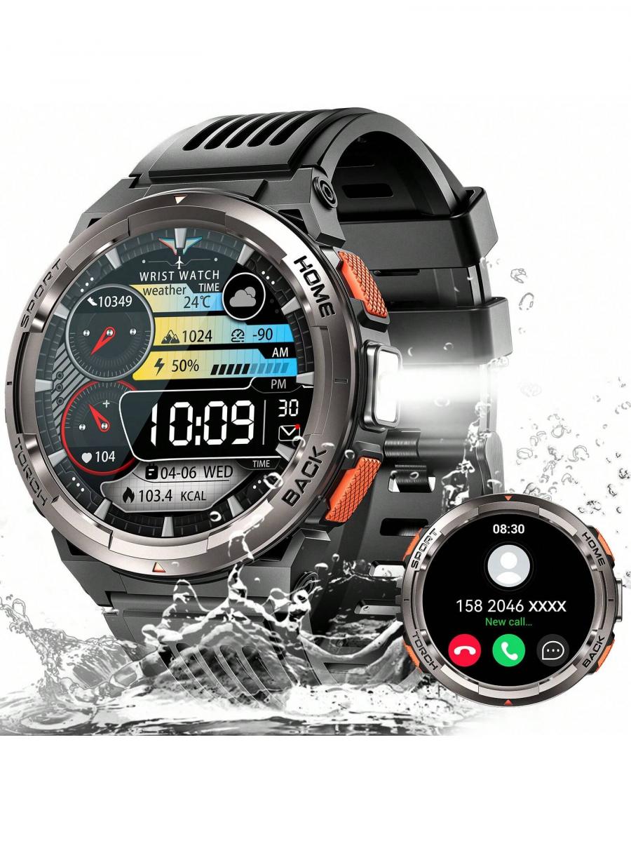 Rugged Outdoor Smart Watch for Men Waterproof Fitness Tracker