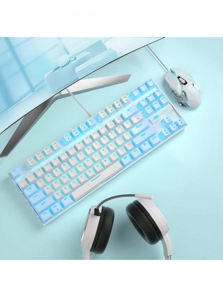 MageGee 75 Mechanical Gaming Keyboard Red Switch LED Blue Backlit TKL