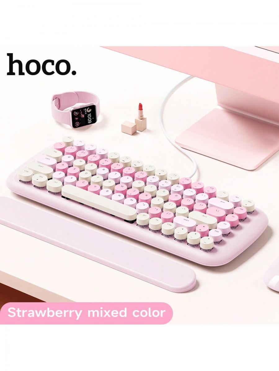 Retro RGB Wired USB Mechanical Keyboard for Gaming and Office Use