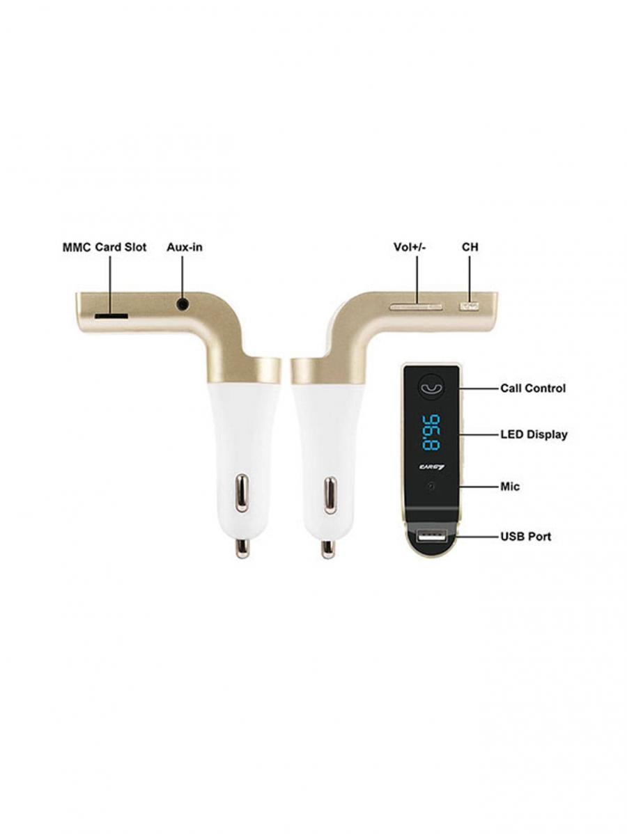 Wireless FM Transmitter USB Charger Handsfree Call MP3 Player Aux LCD