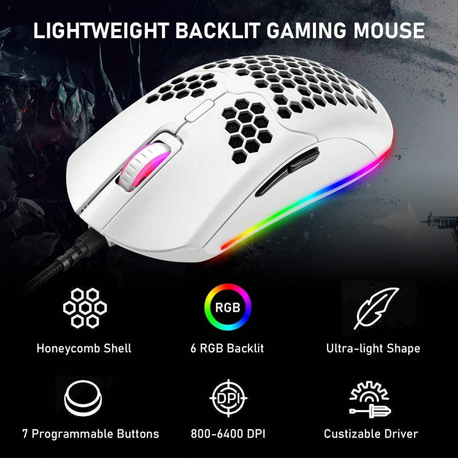60 Mechanical Gaming Keyboard and Honeycomb Optical Mouse Bundle