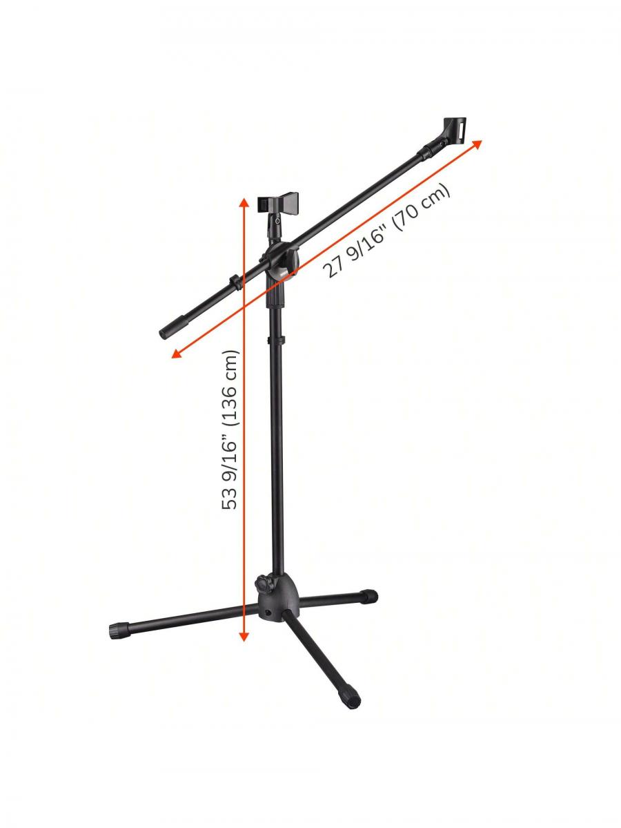 Adjustable Dual Mic Clip Tripod Stand with Rotating Boom Arm 2 Pack